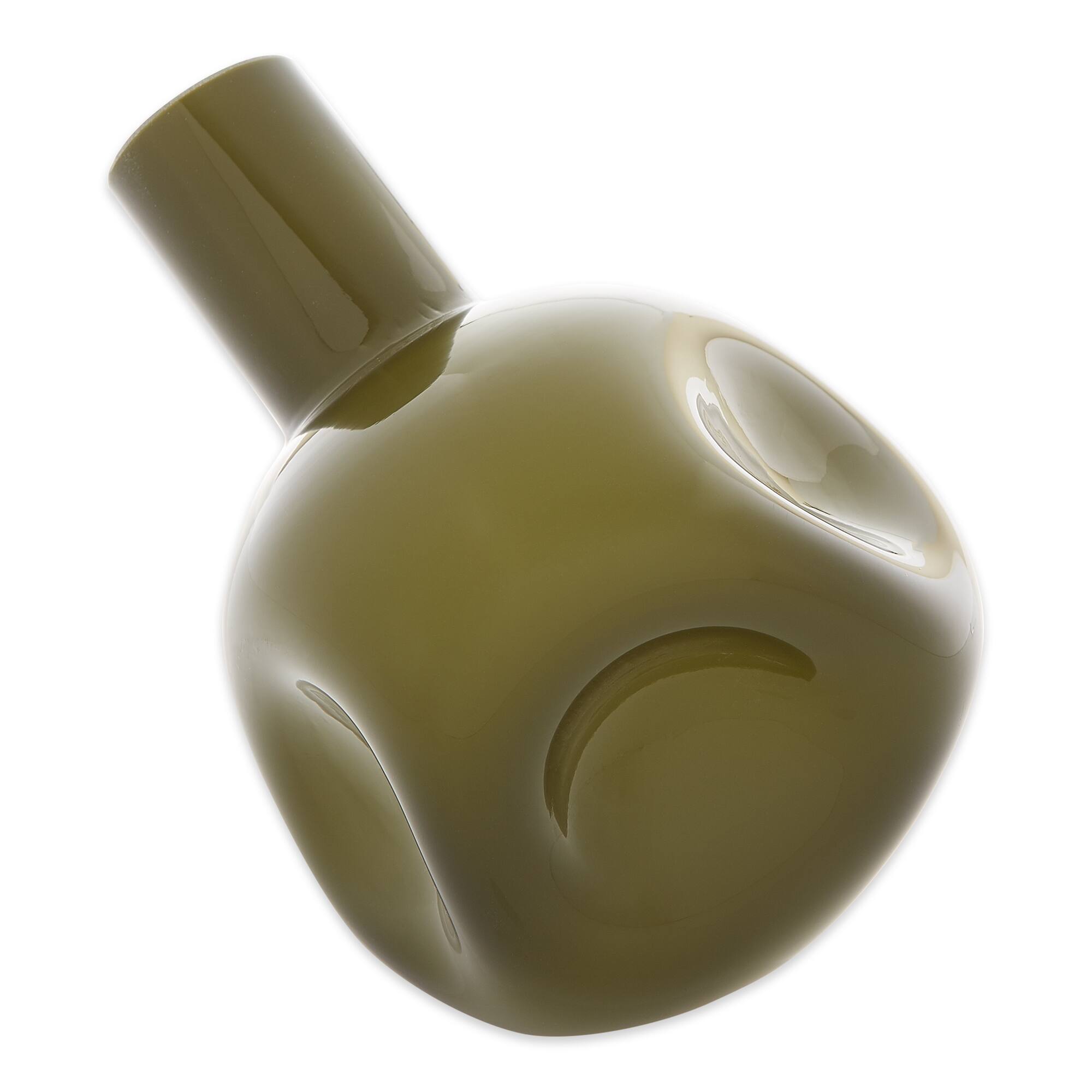 6" Hunter Green Abstract Vase